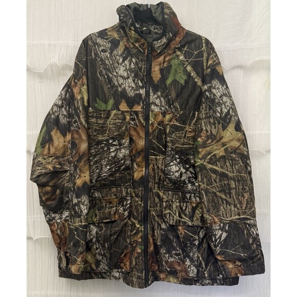 Bill Mass Mossy Oak Break Up Camo Jacket Coat XL Quilted Hunting Streetwear - Picture 1 of 10